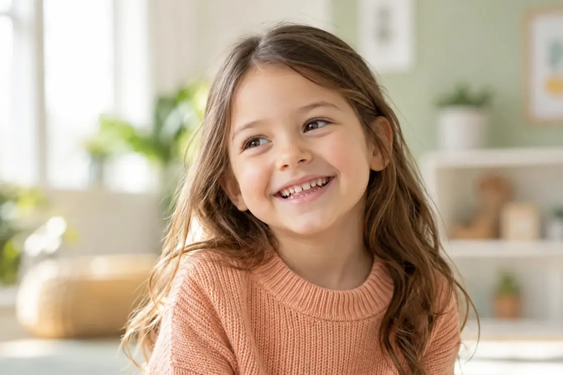 Portrait illustratif d’une enfant souriante